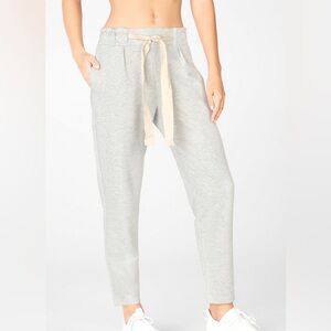 Fabletics Gray Jogger Pants with Tie Waist